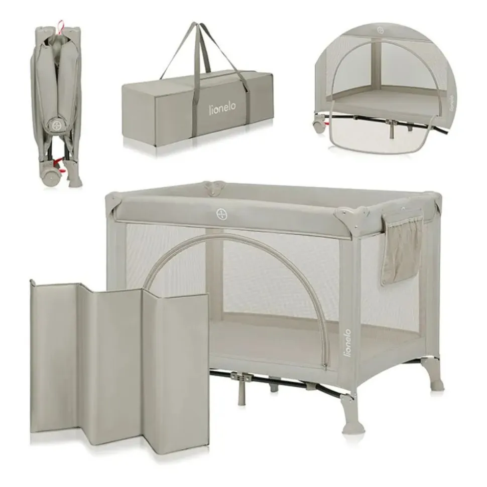 Lit parapluie bébé laura compact 2 en 1 beige sand