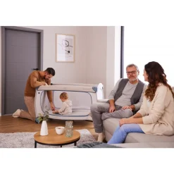 Lit parapluie 3 en 1 sleep n play plus dusty-blue