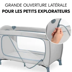 Lit parapluie 3 en 1 sleep n play plus dusty-blue