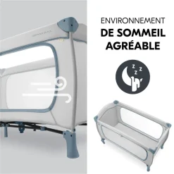 Lit parapluie 3 en 1 sleep n play plus dusty-blue