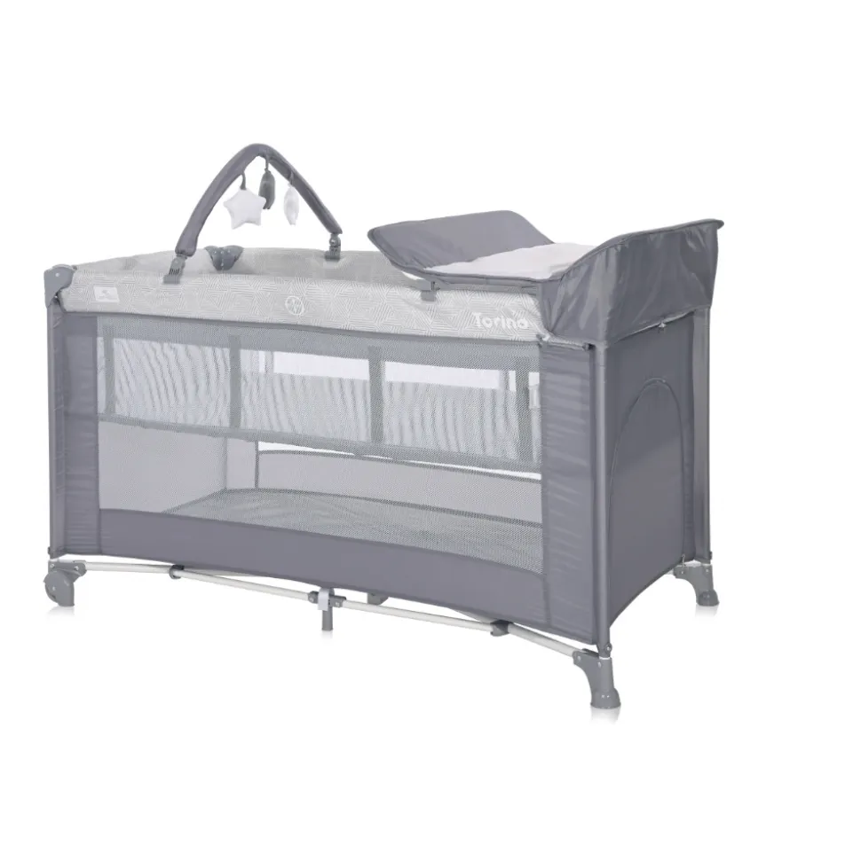 Lit parapluie torino 2 hauteurs + accessoires gris