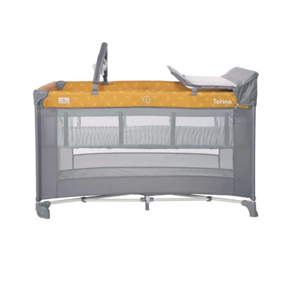 Lit parapluie torino 2 hauteurs + accessoires jaune