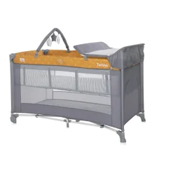 Lit parapluie torino 2 hauteurs + accessoires jaune