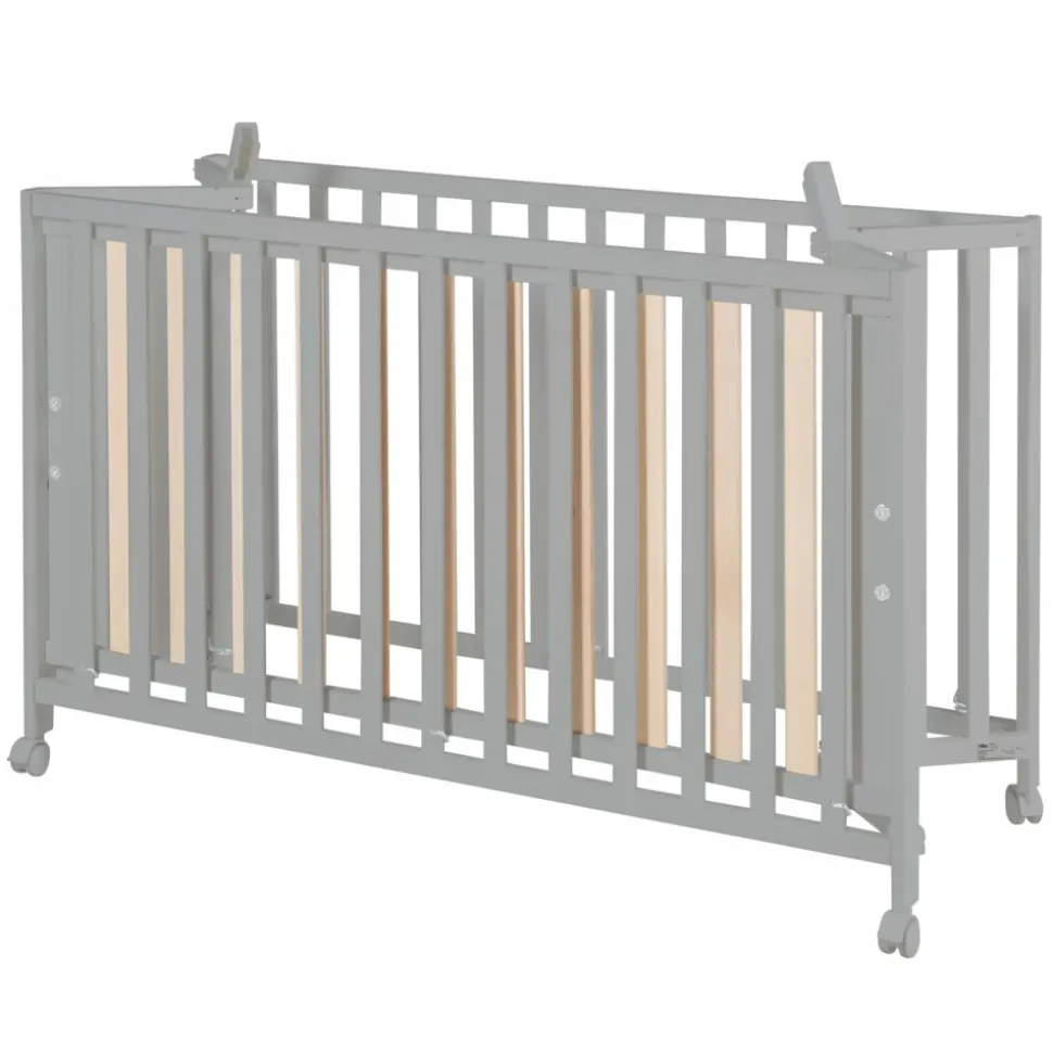 Lit pliant enfant fold up 60x120 cm bois taupe