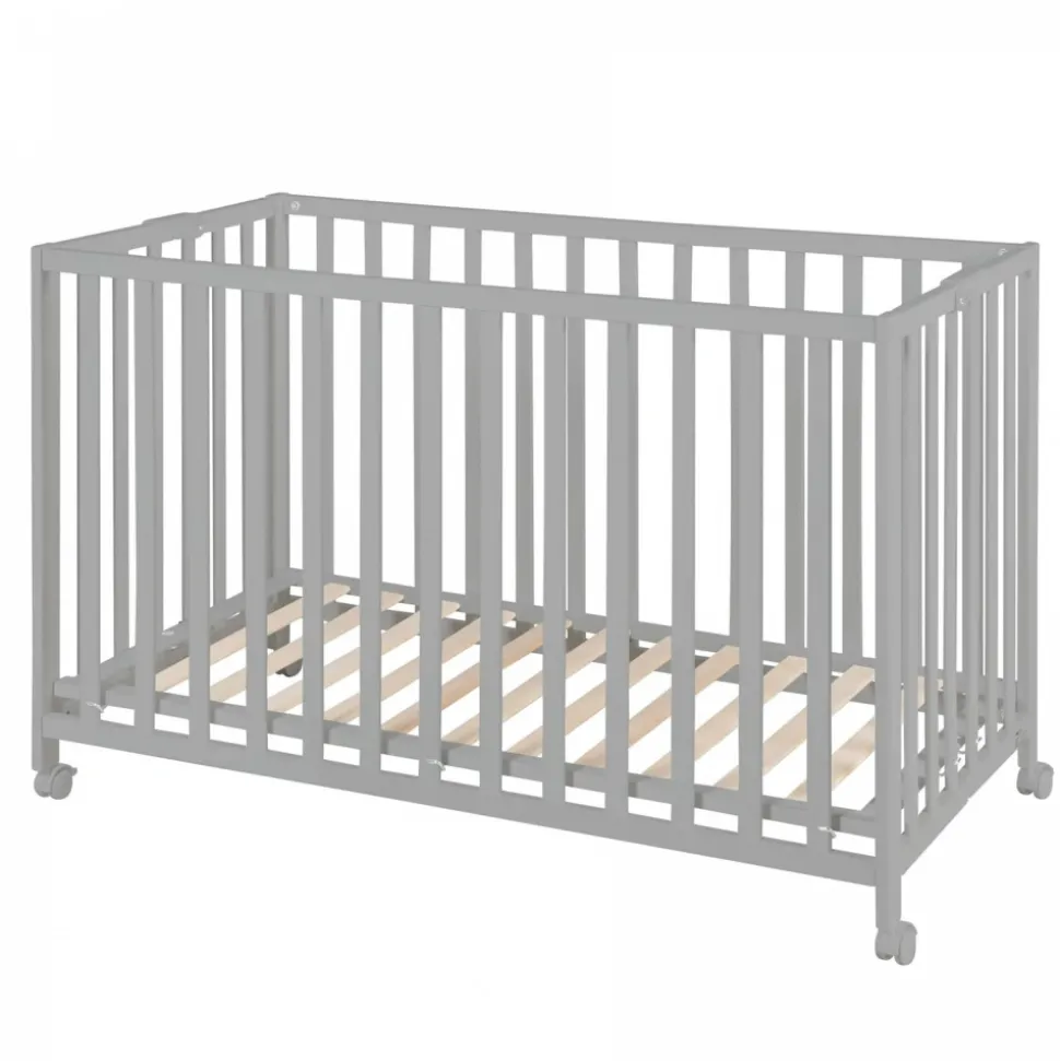 Lit pliant enfant fold up 60x120 cm bois taupe