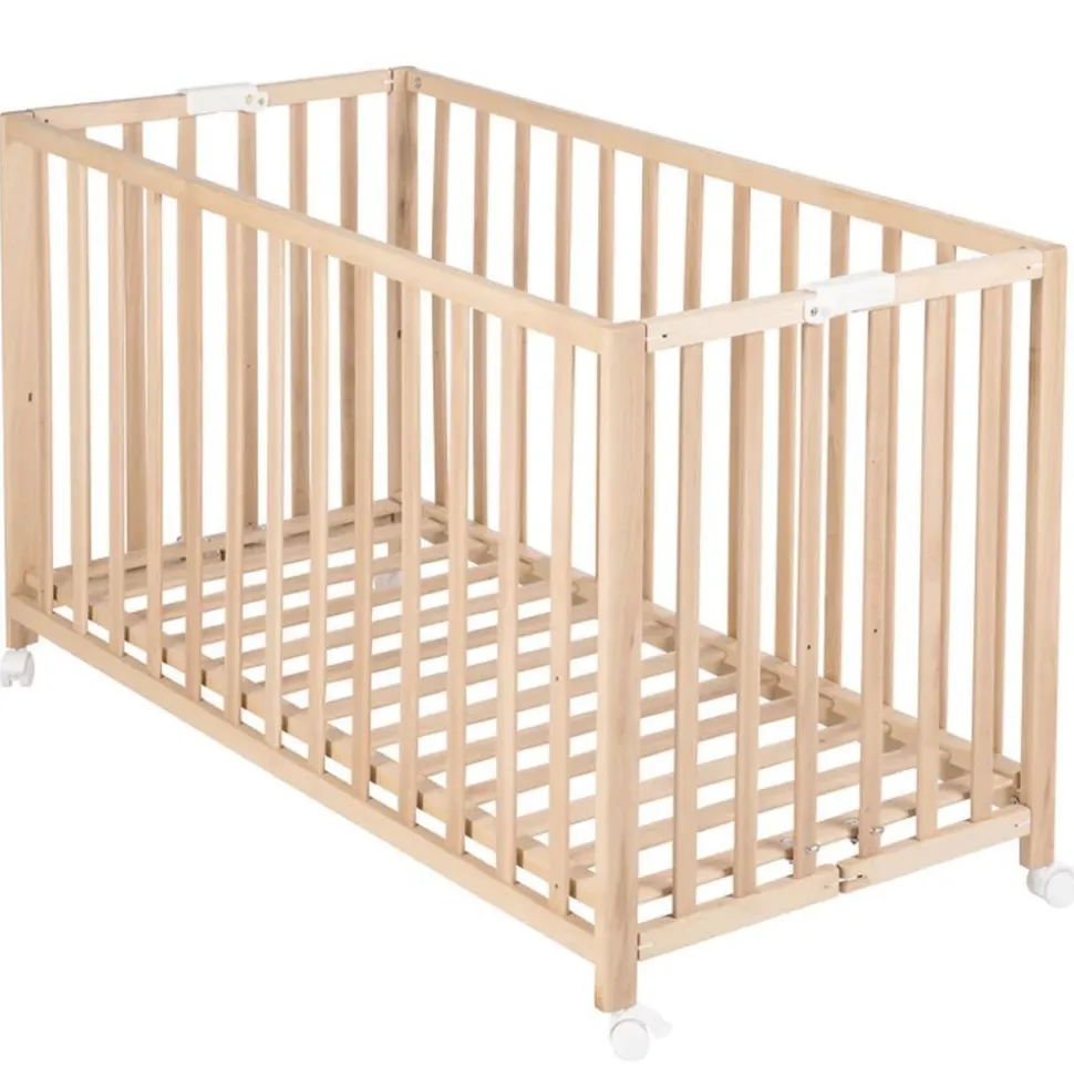 Lit pliant enfant fold up 60x120 cm bois naturel