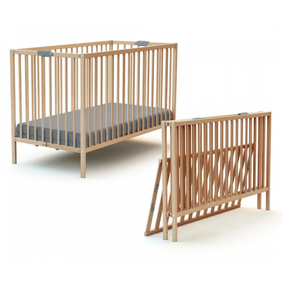 Lit pliant 60x120 cm webaby hêtre verni