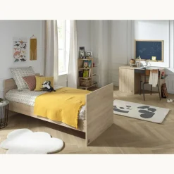 Lit évolutif bébé combiné 70x140 cm en 140x200 cm nova gris volcan