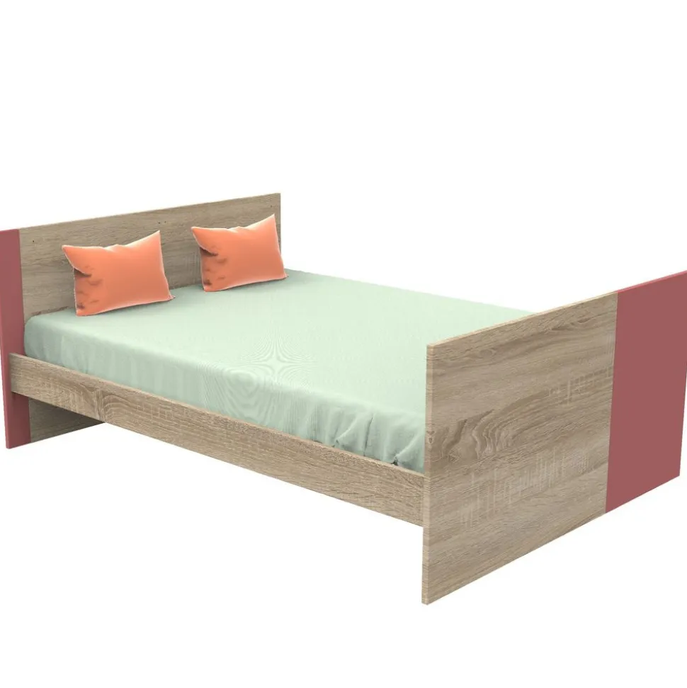 Lit évolutif bébé combiné 70x140 cm en 140x200 cm nova rose canyon