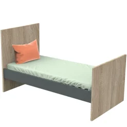 Lit évolutif bébé 70x140 cm + tiroir de lit nova gris volcan