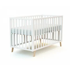 Lit évolutif confort blanc et hêtre 60x120cm