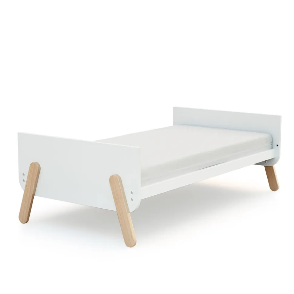 Lit évolutif 70x140 cm pirate blanc et hêtre verni