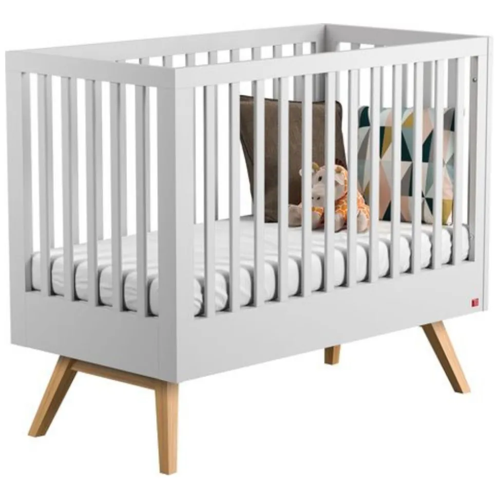 Lit 70x140 blanc et bois nautis