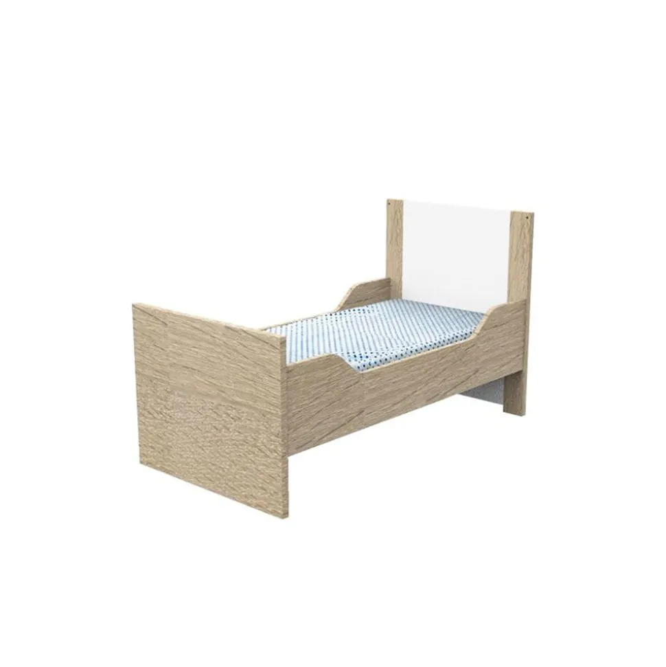 Lit 70x140cm antonin version bois et blanc
