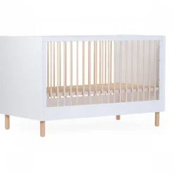 Lit 70x140cm wonder white avec pied naturel