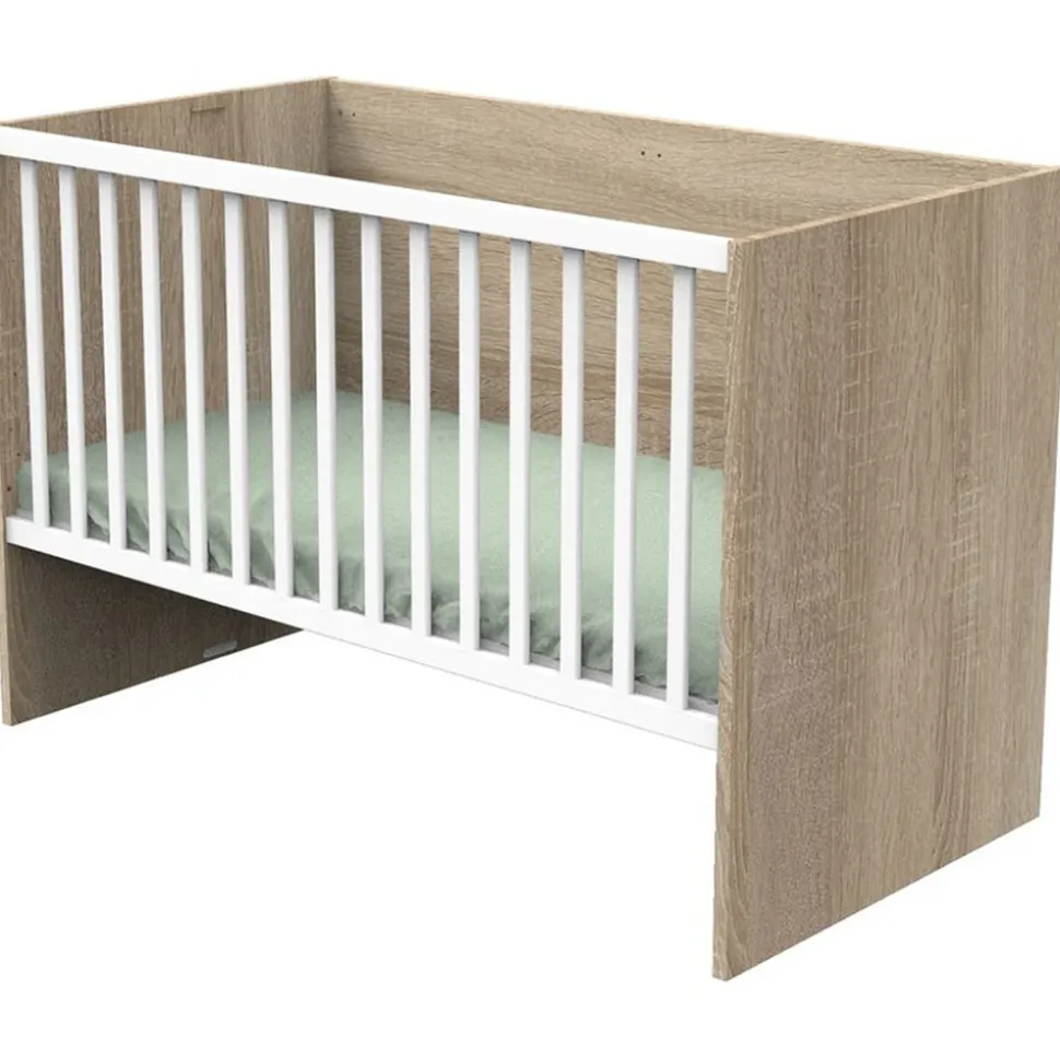 Lit 70x140 évolutif en 90x190 puis 140x190 nova blanc lin