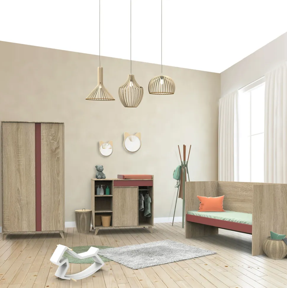 Lit 70x140 évolutif en 90x190 puis 140x190 nova rose canyon