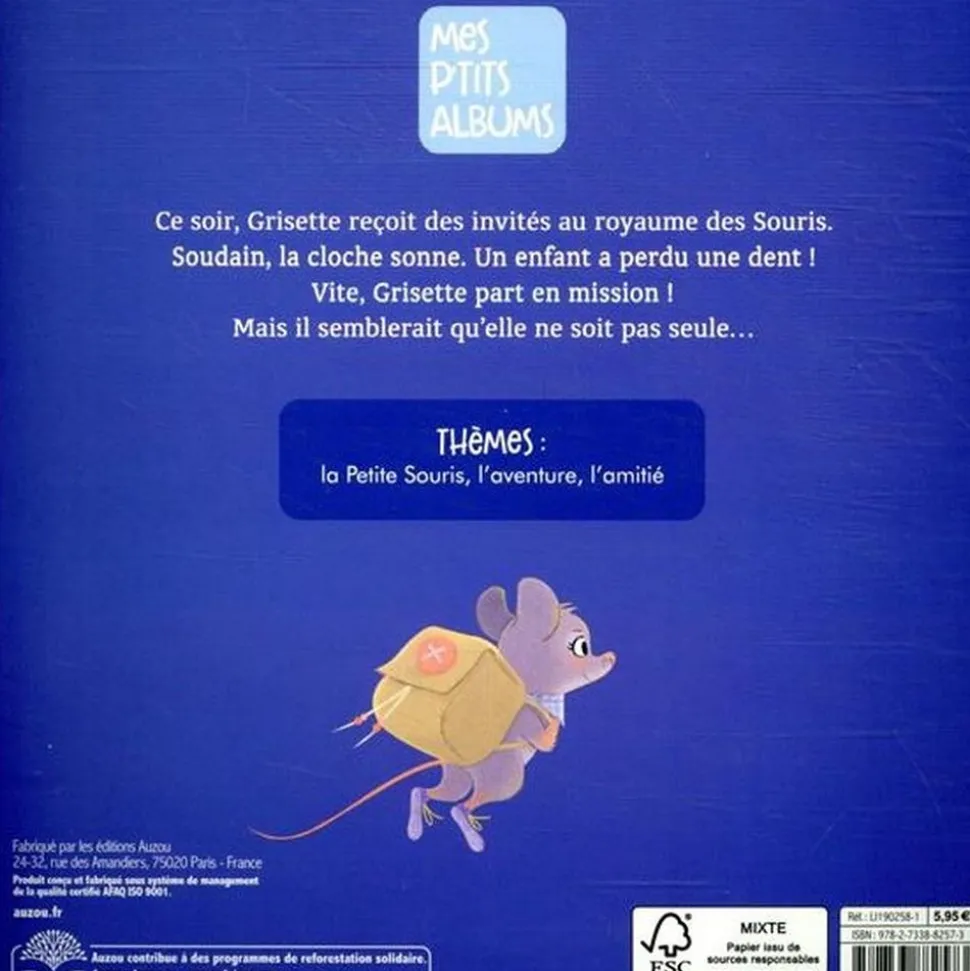 Livre enfant collection grisette - la petit souris part en mission