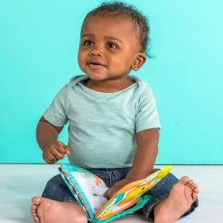 Livre enfant en tissu avec anneau de dentition