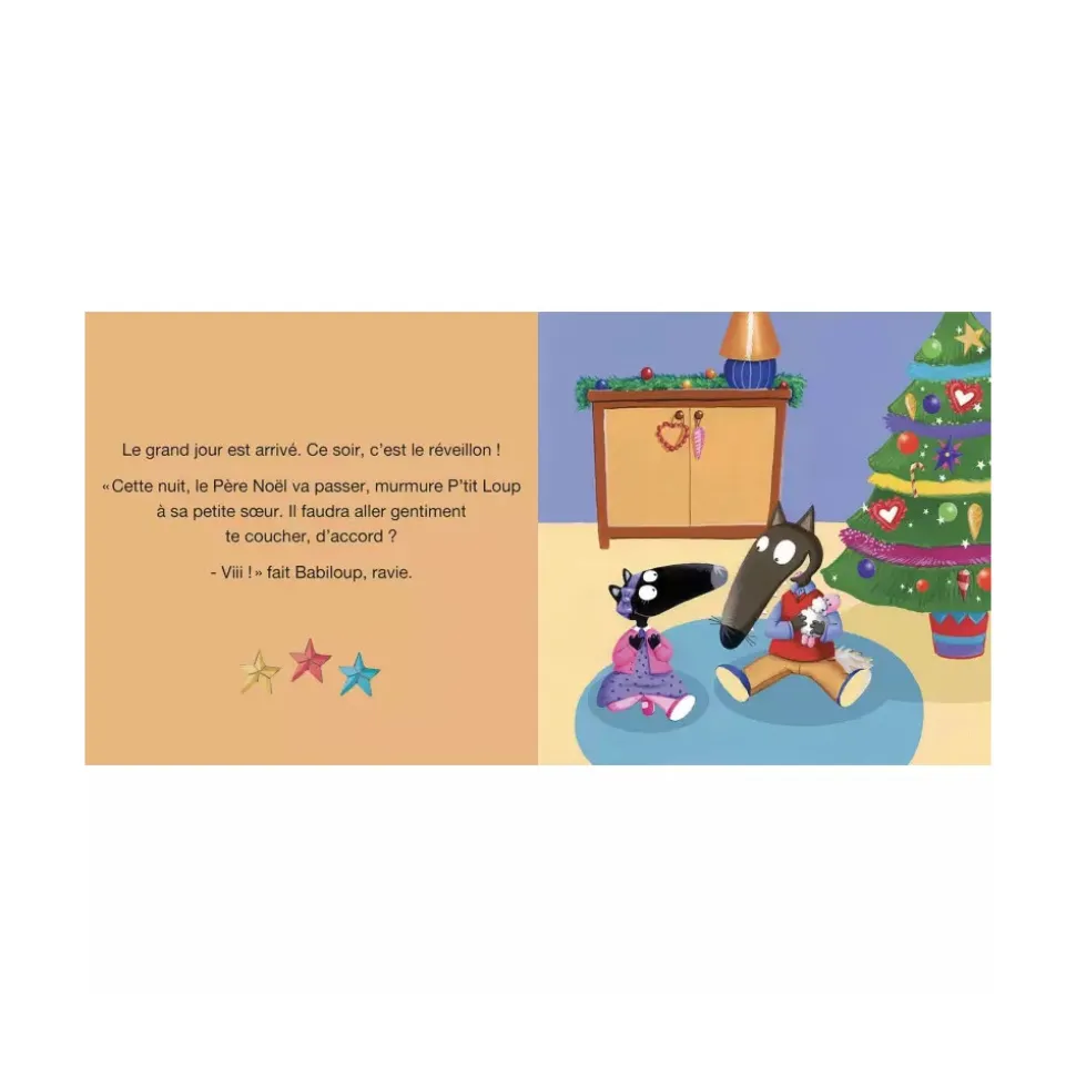 Livre enfant p'tit loup attend le père noël