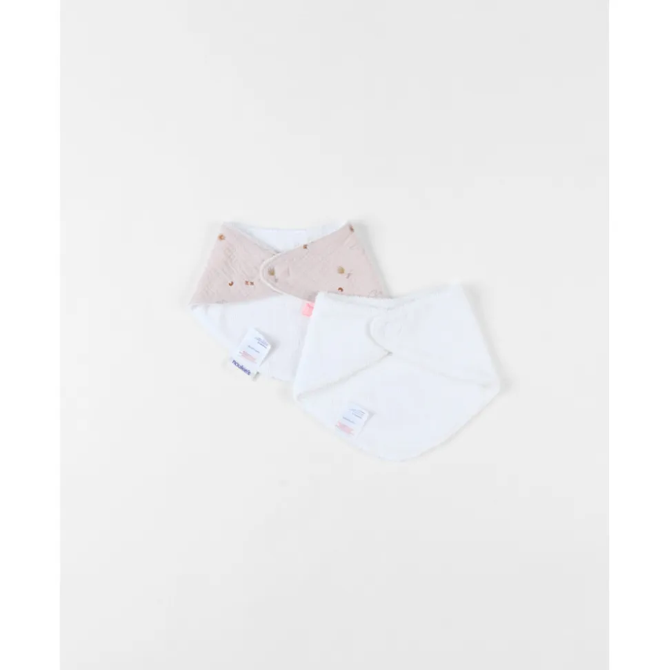 Lot de 2 bavoirs bandana comlombes du bonheur