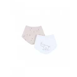 Lot de 2 bavoirs bandana comlombes du bonheur