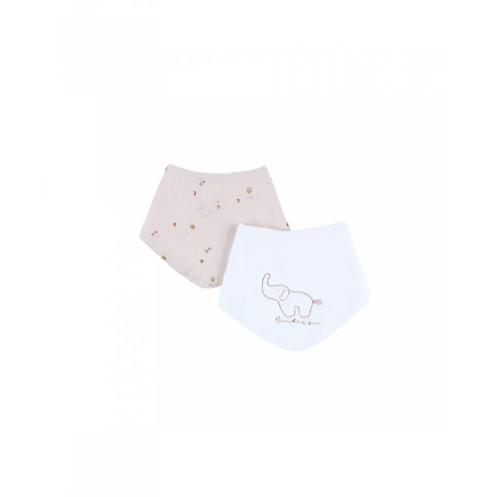 Lot de 2 bavoirs bandana comlombes du bonheur