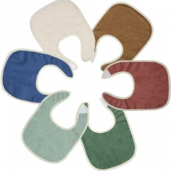 Lot de 6 bavoirs 1er âge 6 couleurs