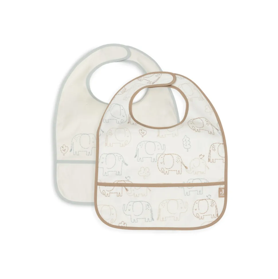 Lot de 2 bavoirs imperméables elephant tales
