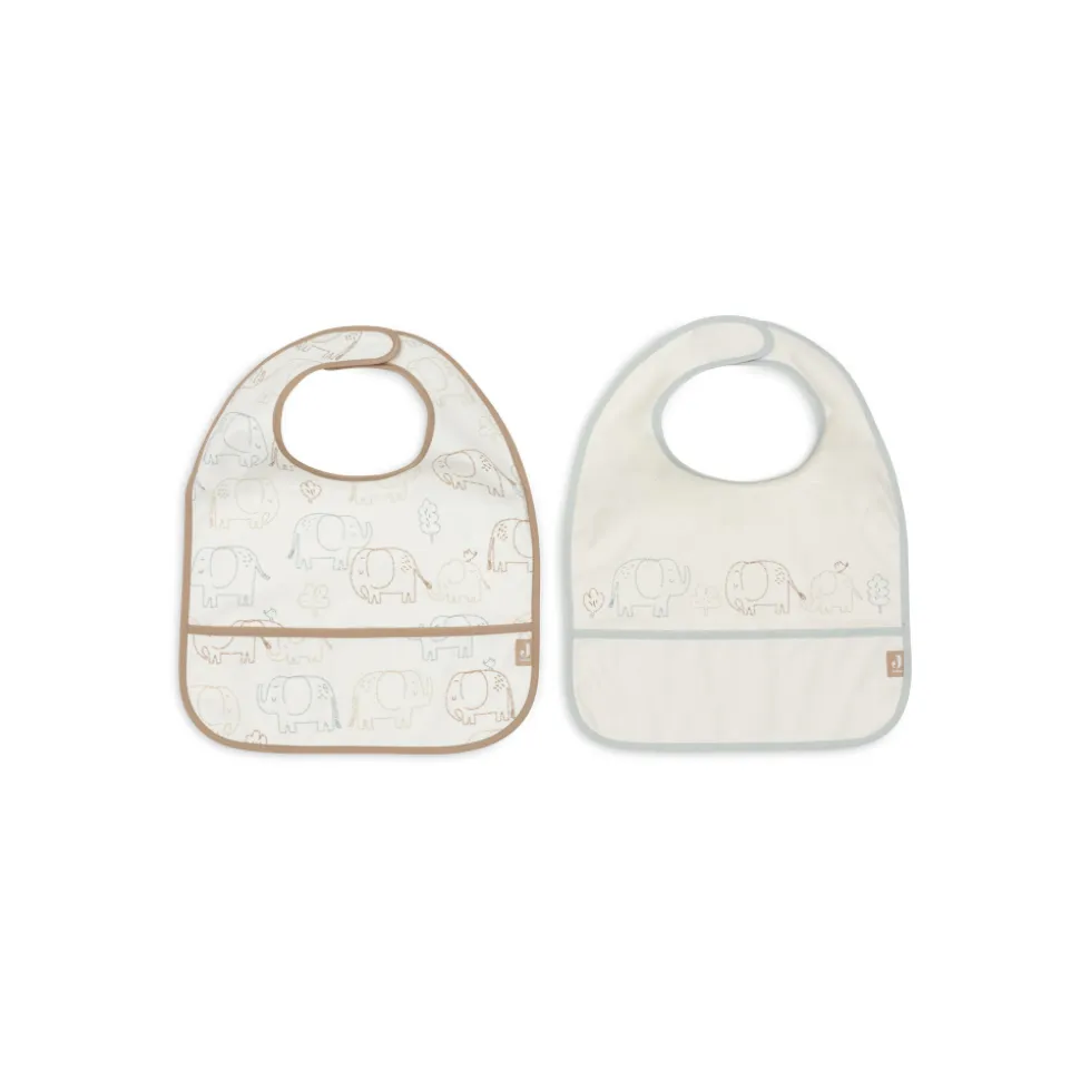Lot de 2 bavoirs imperméables elephant tales