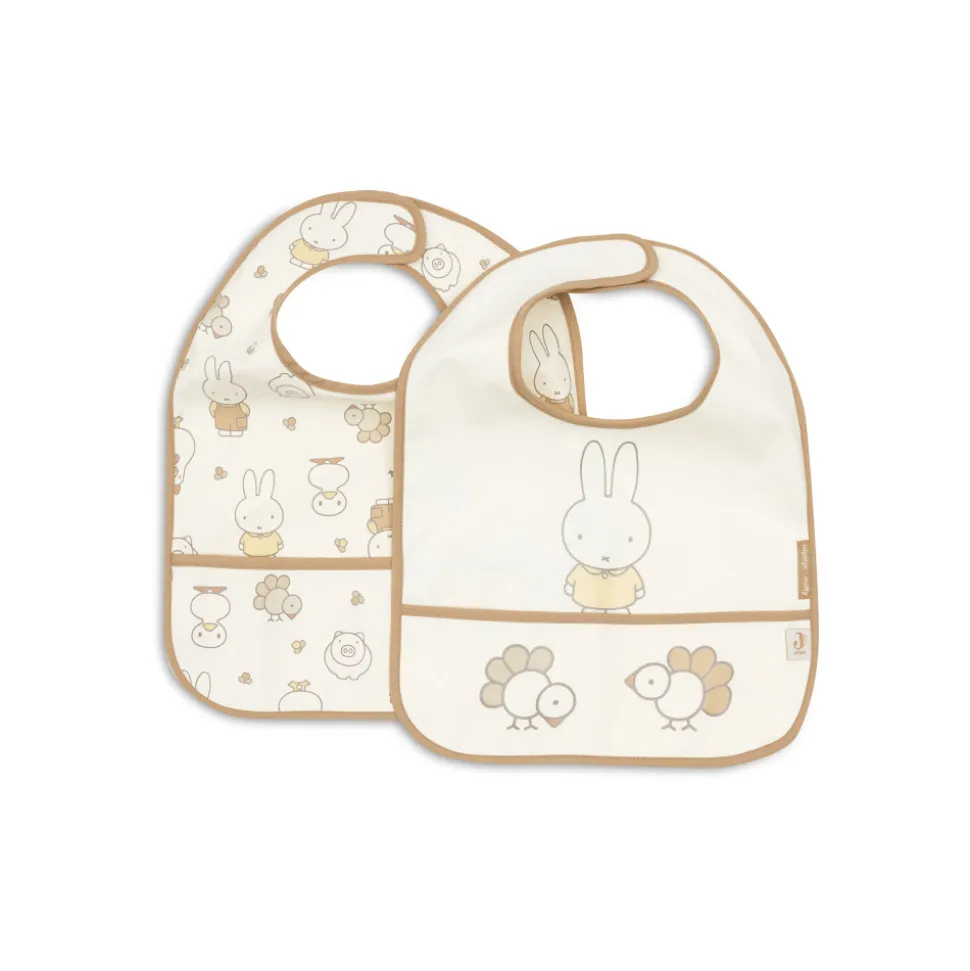 Lot de 2 bavoirs imperméables miffy family farm