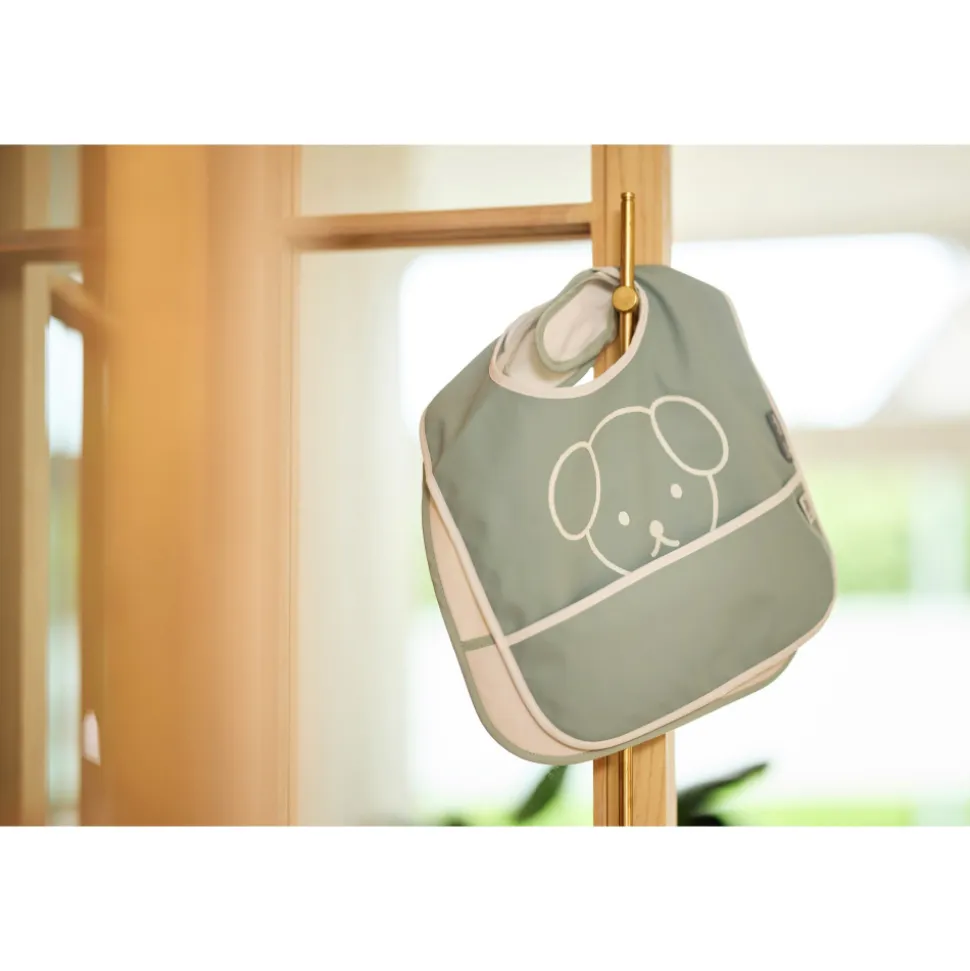 Lot de 2 bavoirs imperméables miffy peekaboo sea green