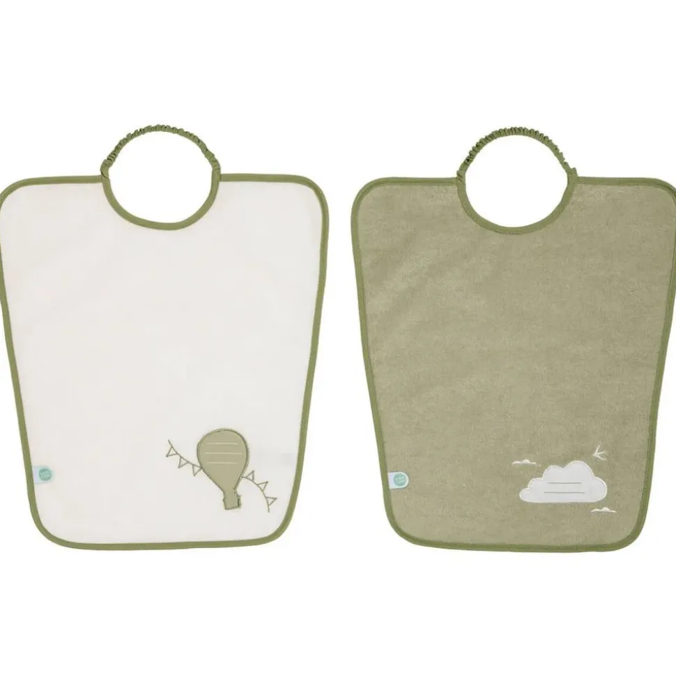 Lot de 2 bavoirs maternelle montgolfière + nuage