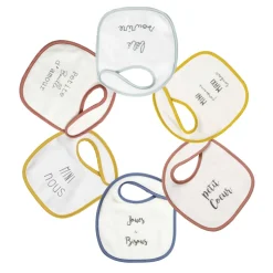 Lot de 6 bavoirs mots tendres