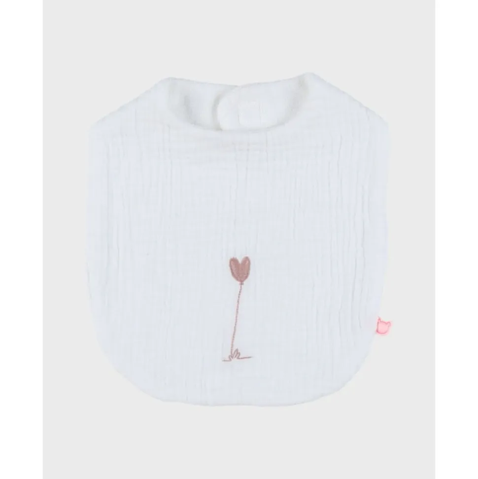 Lot de 3 bavoirs, mousseline de coton bio et éponge