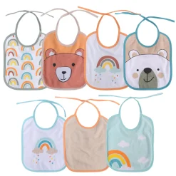 Lot de 7 bavoirs naissance - blanc