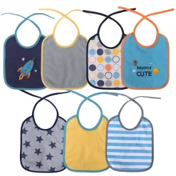 Lot de 7 bavoirs naissance - bleu