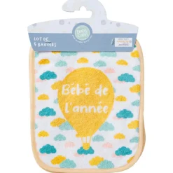 Lot de 5 bavoirs naissance love family