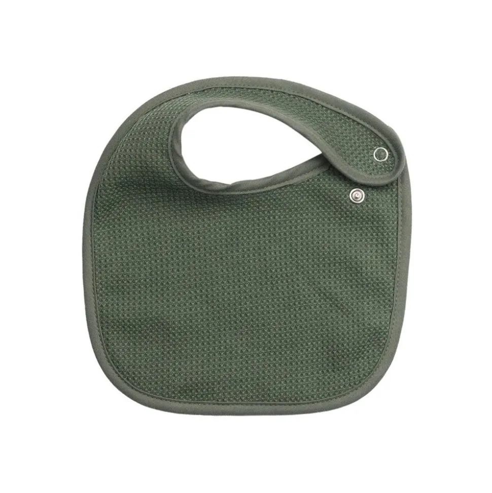 Lot de 6 bavoirs naissance nid d'abeille unis sauge