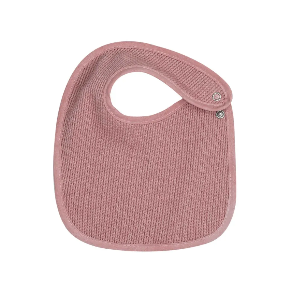 Lot de 6 bavoirs naissance nid d'abeille unis rose