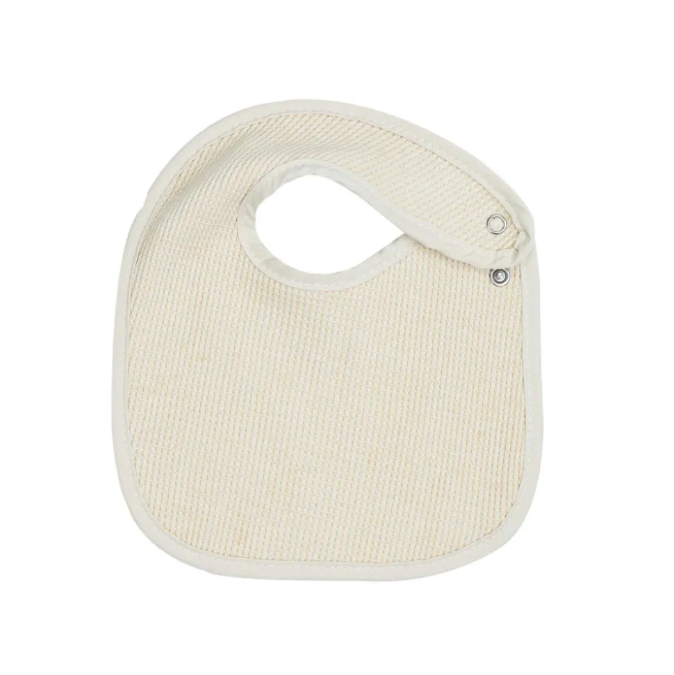 Lot de 6 bavoirs naissance nid d'abeille unis beige & choco