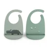 Lot de 2 bavoirs récupérateurs croco vert