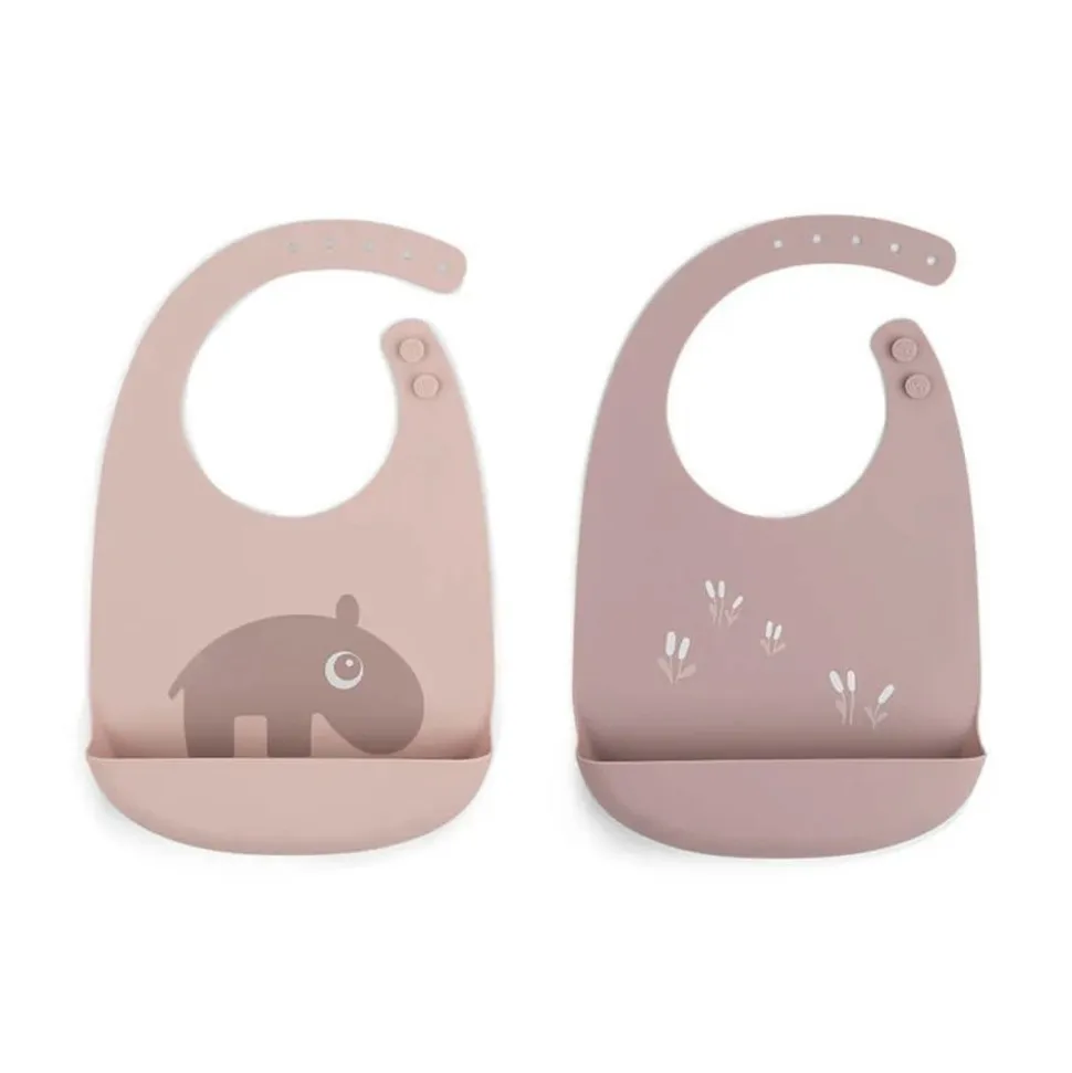 Lot de 2 bavoirs récupérateurs ozzo rose