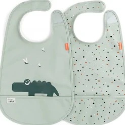 Lot de 2 bavoirs velcro croco vert