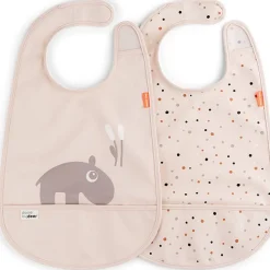 Lot de 2 bavoirs velcro ozzo rose