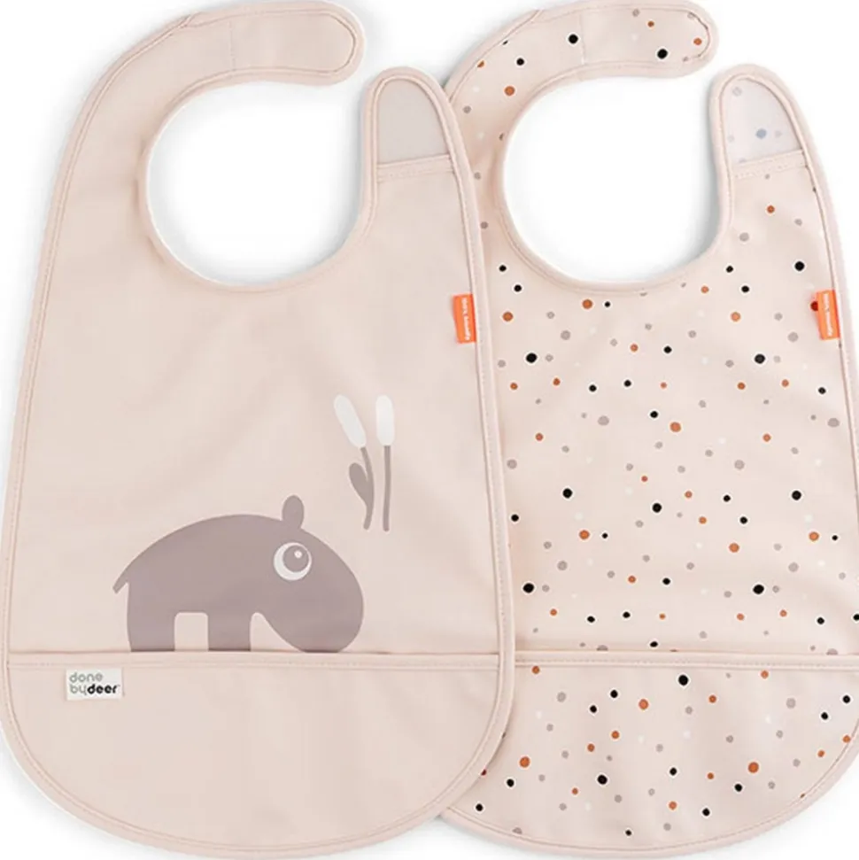 Lot de 2 bavoirs velcro ozzo rose