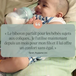Lot de 2 biberons anti-colique avancé transparent 260 ml