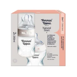 Lot de 2 biberons anti-colique natural start 260 ml