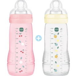 Lot de 2 biberons 330ml easy active coloré berry et pearl