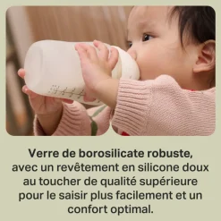 Lot de 2 biberons verre bébé silicone natural start 150 ml